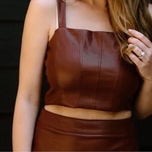 Jason Wu faux leather top size small